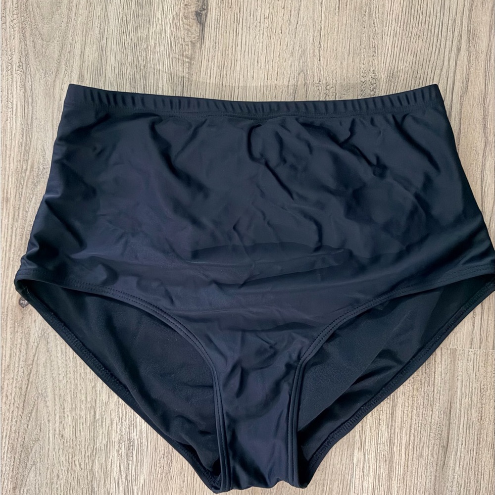 High-Waist Black Women's Swim Bottoms